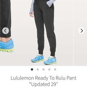 Lululemon Ready To Rulu Pant *Updated 29"
Black